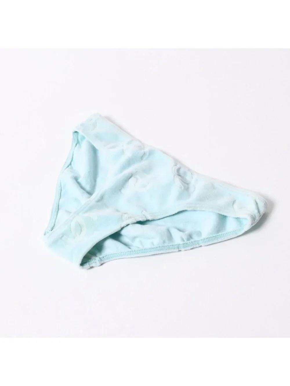 Chanel Vintage Swimwear Bikini Separate Set CC Logo Light Blue 4 40